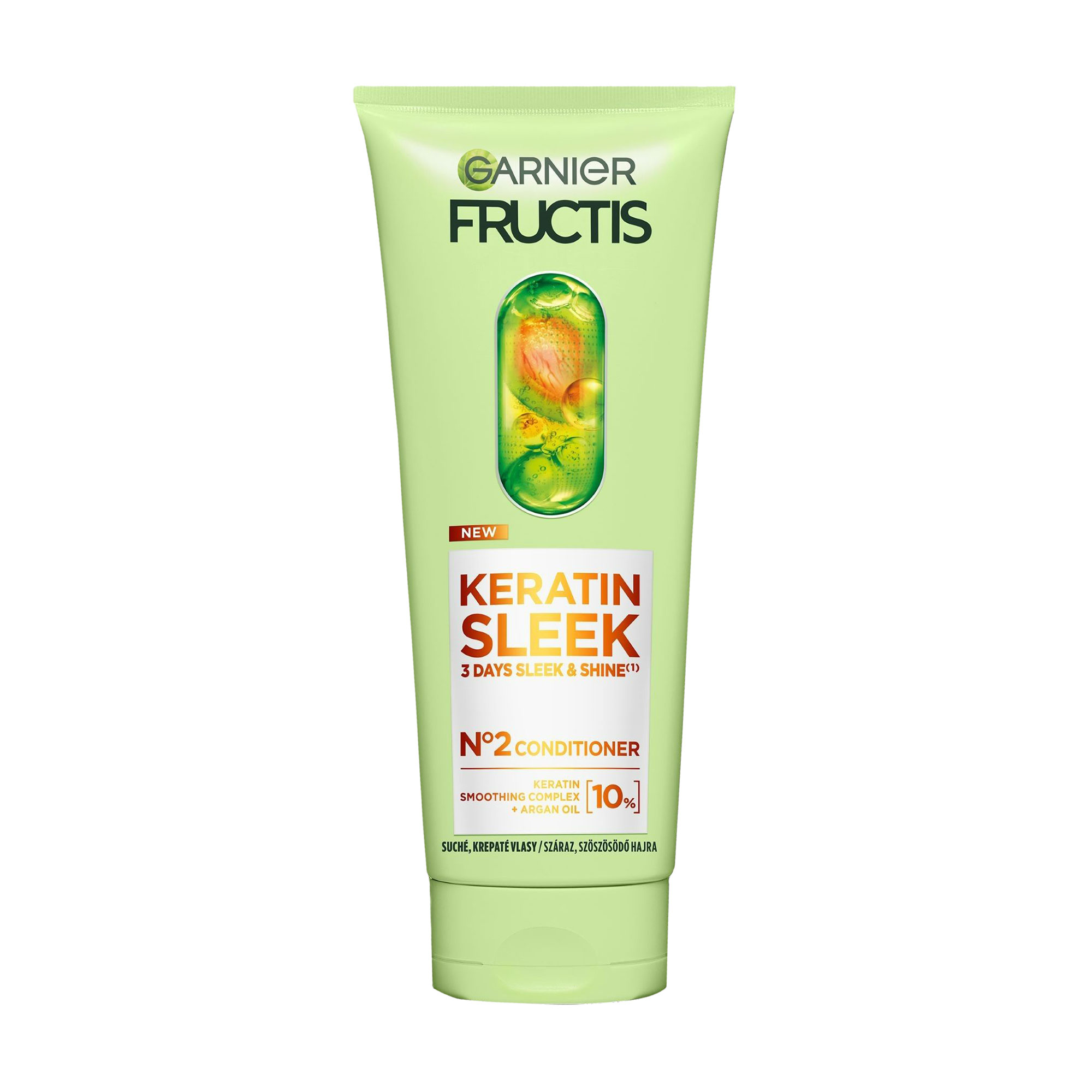 Кондиціонер Garnier Fructis Keratin Sleek Conditioner для пухнастого та сухого волосся, для розгладження та надання блиску, 200 мл